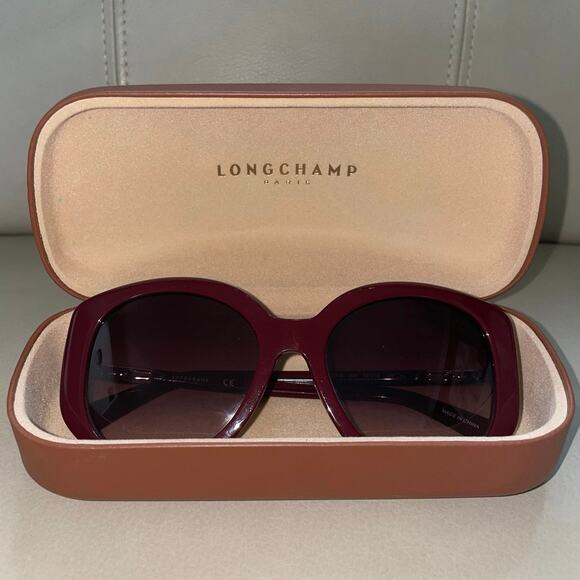 Authentic Designer Longchamp LO601S Two-Tone Retro Butterfly Sunglasses w/ Case